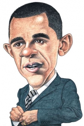 Obama z pohledu karikaturisty.